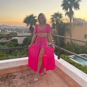 Elegant Pink Maxi Skirt